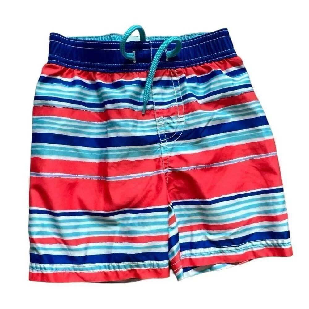 Baby Boys Old Navy Striped Pull On Board Shorts SwimTrunks - Sz 18-24 mo